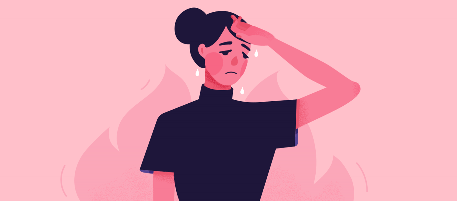 Uneasy feeling. Anxiety vector. Hot feeling. Feel hot illustration. Anxiety gif.